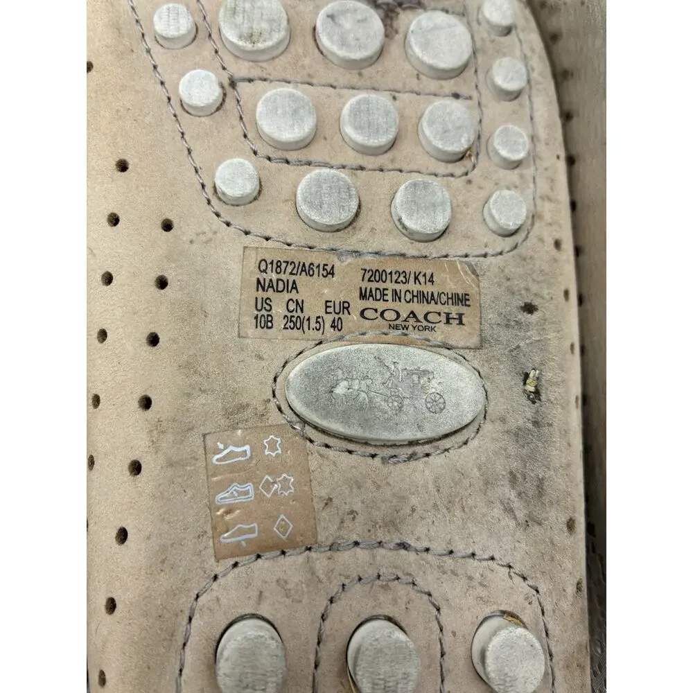 Coach Nadia Womens 10 B Tan Leather Driving Loafers Moccasins Preppy Old money